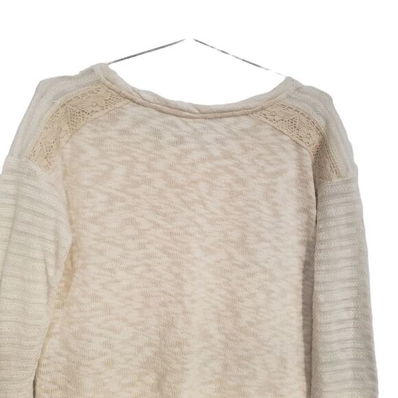 Anthropologie One September Sweater Small Crocheted Heirloom Creme Lace - Picture 8 of 16